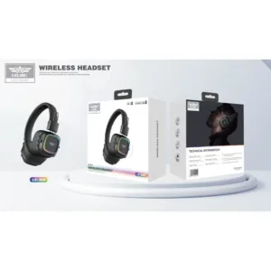Lelisu LS-258 Wireless Stereo Headphones | Bluetooth 5.4 Over-Ear Headset with Type-C Charging & LED Lights
