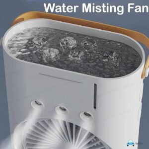 Mini Double Head Mist Fan with LED Light & Humidifier | Portable USB Air Cooler for Home Office Travel