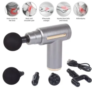 Deep Tissue Muscle Massage Gun | Fascia Relaxation Massage Gun with 6 Speed Levels & 4 Massage Heads | Random Color
