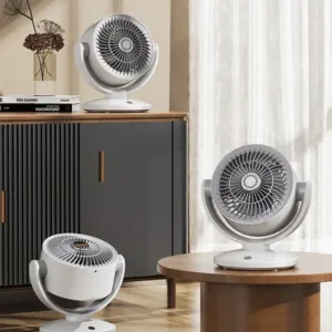 Oscillating Desktop Circulating Fan FT-905 | Rechargeable Mini Table Fan with LED Display & 3 Speeds